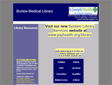 Tablet Screenshot of burlewmedicallibrary.org